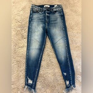 KanCan High Rise Distressed Blue Jeans